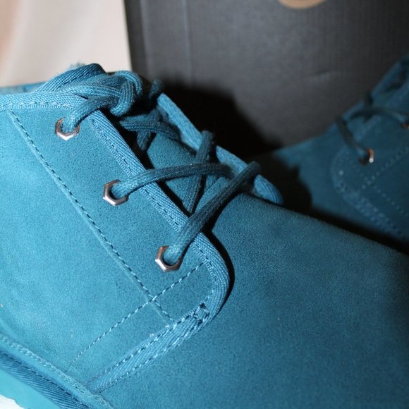 NIB UGG MEN'S NEUMEL MARINA BLUE SUEDE SHEARLING LINED CHUKKA ANKLE WINTER BOOTS - Picture 4 of 8